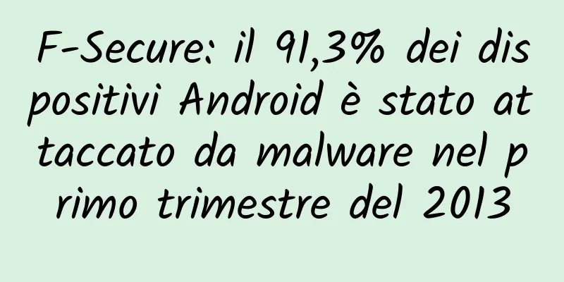 F-Secure: il 91,3% dei dispositivi Android è stato attaccato da malware nel primo trimestre del 2013