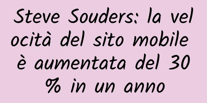 Steve Souders: la velocità del sito mobile è aumentata del 30% in un anno
