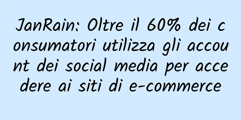JanRain: Oltre il 60% dei consumatori utilizza gli account dei social media per accedere ai siti di e-commerce