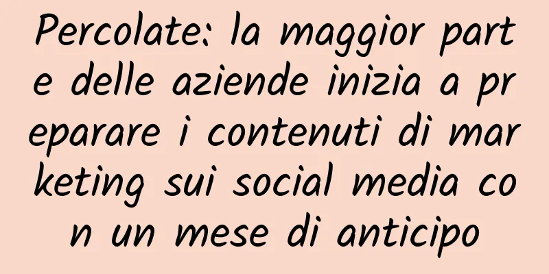 Percolate: la maggior parte delle aziende inizia a preparare i contenuti di marketing sui social media con un mese di anticipo