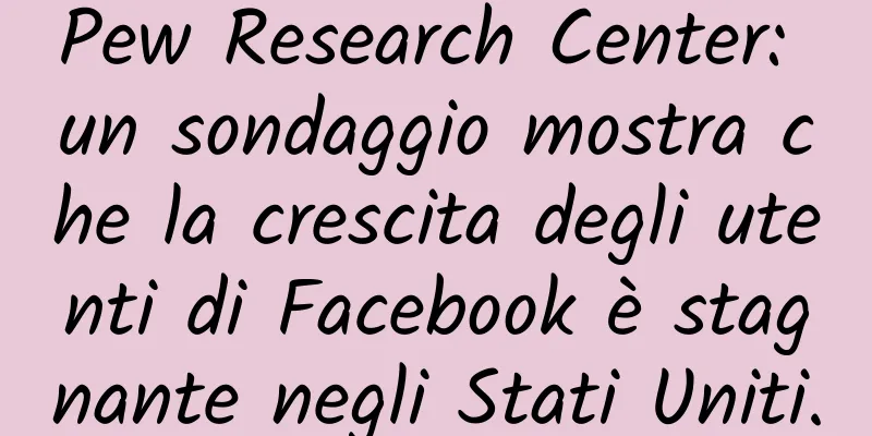 Pew Research Center: un sondaggio mostra che la crescita degli utenti di Facebook è stagnante negli Stati Uniti.