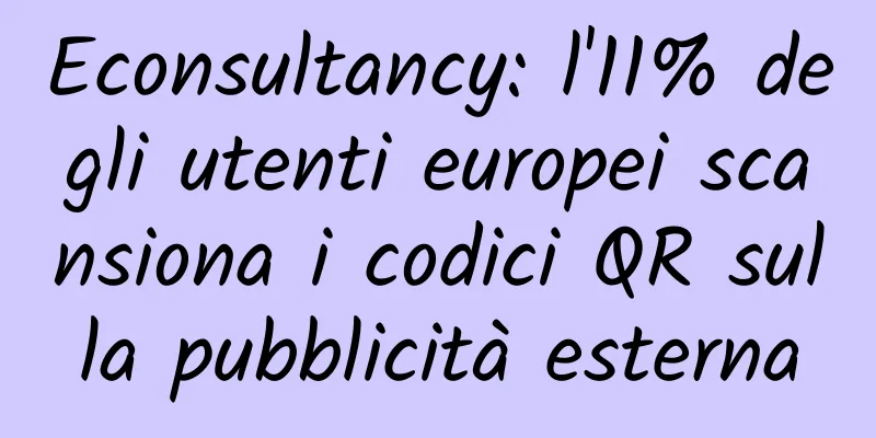 Econsultancy: l'11% degli utenti europei scansiona i codici QR sulla pubblicità esterna