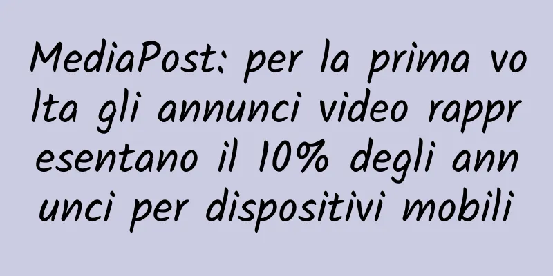 MediaPost: per la prima volta gli annunci video rappresentano il 10% degli annunci per dispositivi mobili