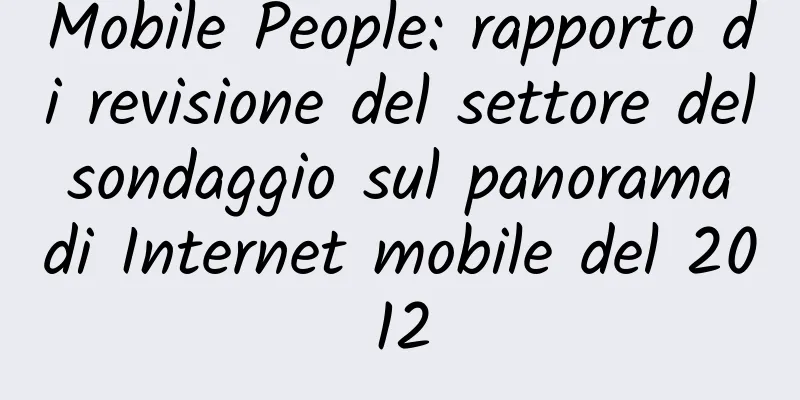 Mobile People: rapporto di revisione del settore del sondaggio sul panorama di Internet mobile del 2012