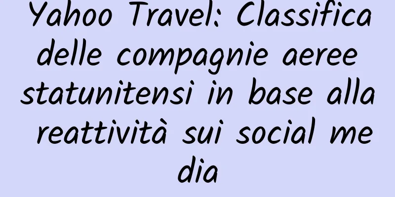 Yahoo Travel: Classifica delle compagnie aeree statunitensi in base alla reattività sui social media
