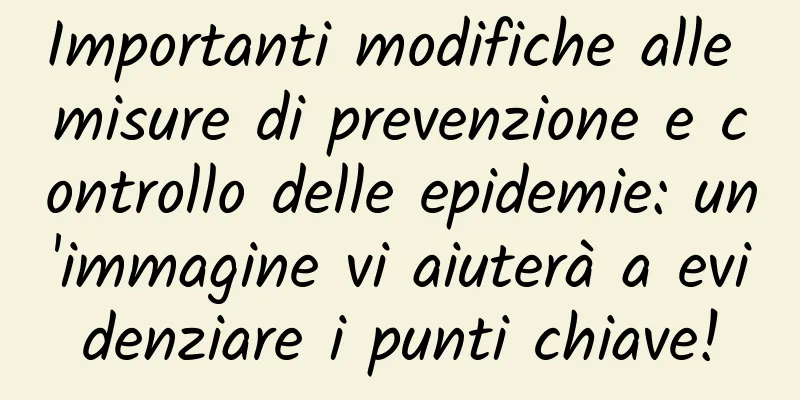 Importanti modifiche alle misure di prevenzione e controllo delle epidemie: un'immagine vi aiuterà a evidenziare i punti chiave!