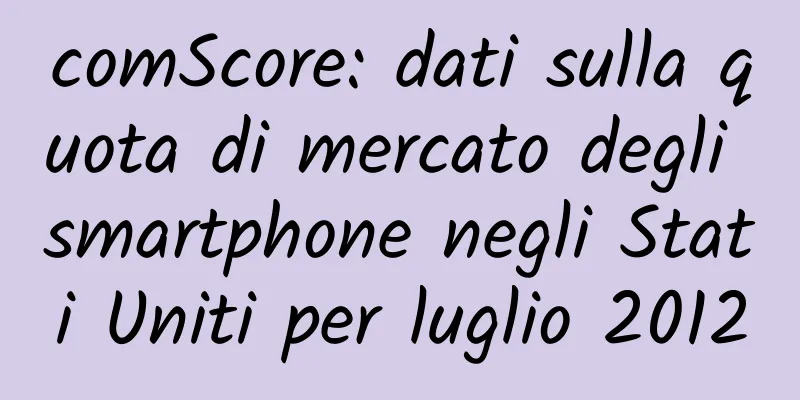 comScore: dati sulla quota di mercato degli smartphone negli Stati Uniti per luglio 2012