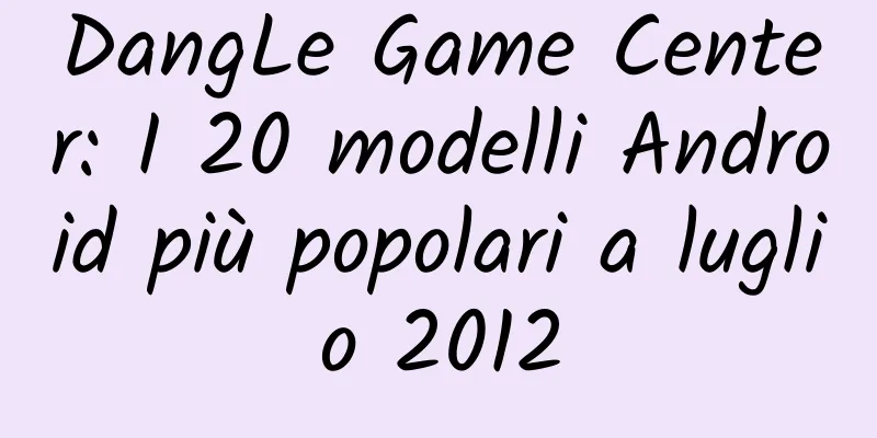 DangLe Game Center: I 20 modelli Android più popolari a luglio 2012