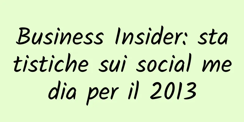 Business Insider: statistiche sui social media per il 2013