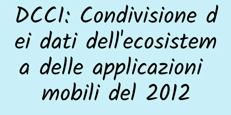 DCCI: Condivisione dei dati dell'ecosistema delle applicazioni mobili del 2012