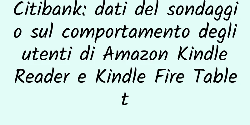 Citibank: dati del sondaggio sul comportamento degli utenti di Amazon Kindle Reader e Kindle Fire Tablet