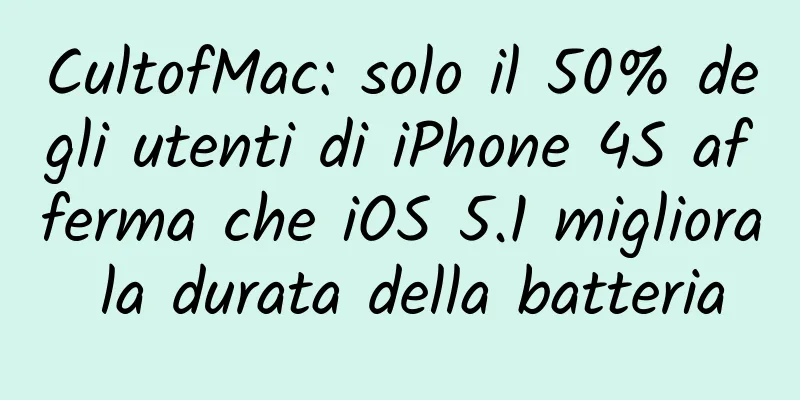 CultofMac: solo il 50% degli utenti di iPhone 4S afferma che iOS 5.1 migliora la durata della batteria