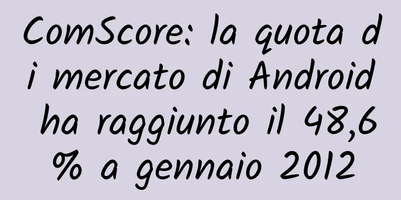 ComScore: la quota di mercato di Android ha raggiunto il 48,6% a gennaio 2012