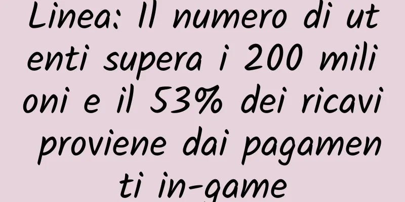 Linea: Il numero di utenti supera i 200 milioni e il 53% dei ricavi proviene dai pagamenti in-game