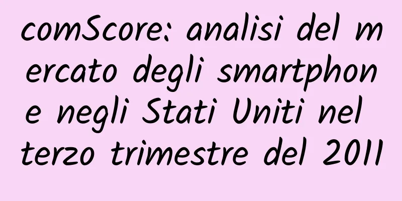 comScore: analisi del mercato degli smartphone negli Stati Uniti nel terzo trimestre del 2011