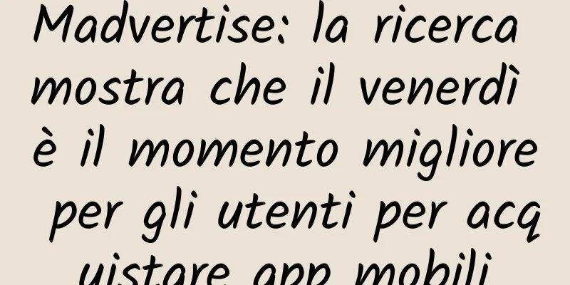 Madvertise: la ricerca mostra che il venerdì è il momento migliore per gli utenti per acquistare app mobili