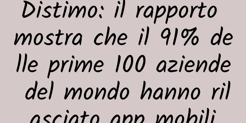 Distimo: il rapporto mostra che il 91% delle prime 100 aziende del mondo hanno rilasciato app mobili