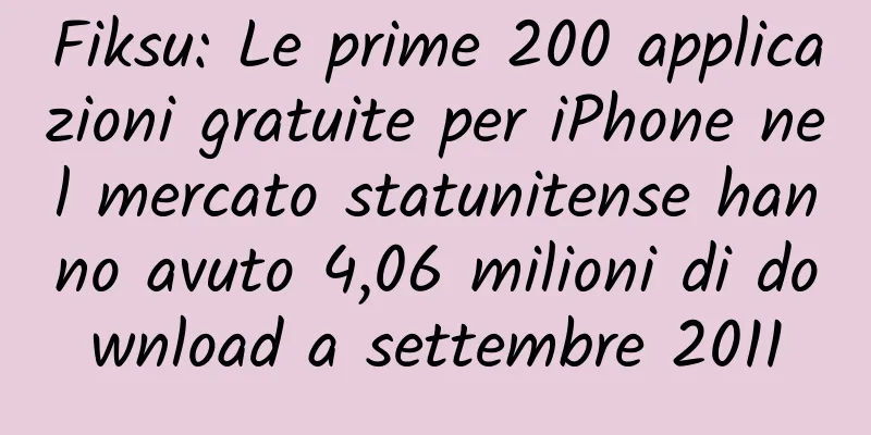 Fiksu: Le prime 200 applicazioni gratuite per iPhone nel mercato statunitense hanno avuto 4,06 milioni di download a settembre 2011