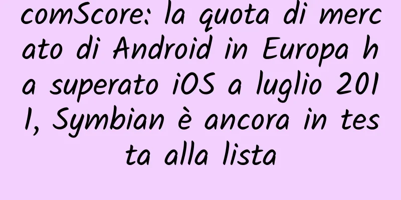 comScore: la quota di mercato di Android in Europa ha superato iOS a luglio 2011, Symbian è ancora in testa alla lista