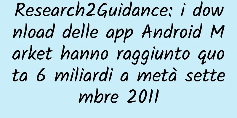 Research2Guidance: i download delle app Android Market hanno raggiunto quota 6 miliardi a metà settembre 2011