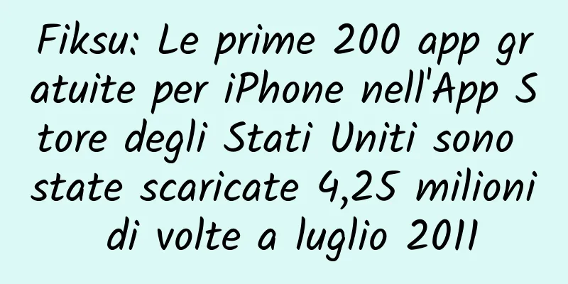 Fiksu: Le prime 200 app gratuite per iPhone nell'App Store degli Stati Uniti sono state scaricate 4,25 milioni di volte a luglio 2011