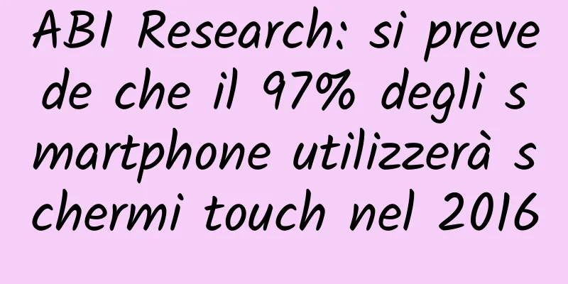 ABI Research: si prevede che il 97% degli smartphone utilizzerà schermi touch nel 2016