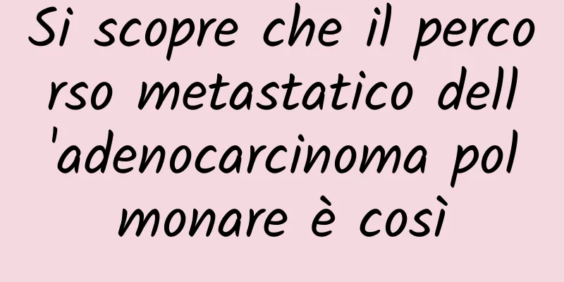 Si scopre che il percorso metastatico dell'adenocarcinoma polmonare è così