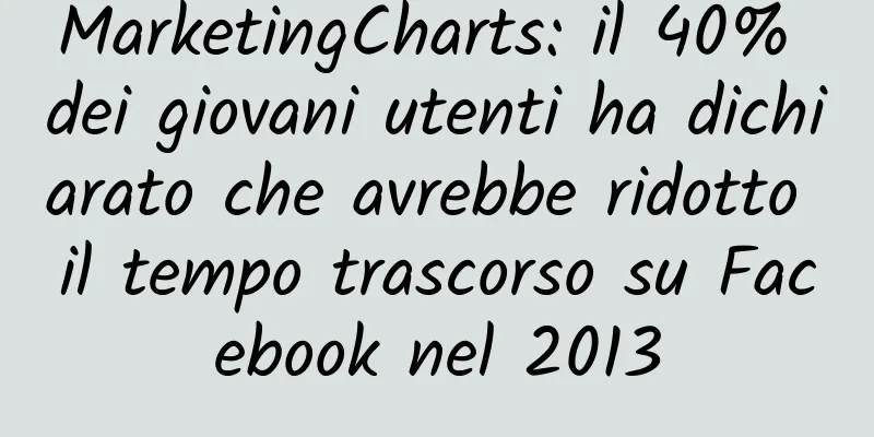 MarketingCharts: il 40% dei giovani utenti ha dichiarato che avrebbe ridotto il tempo trascorso su Facebook nel 2013