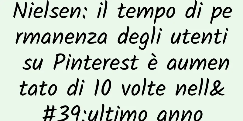 Nielsen: il tempo di permanenza degli utenti su Pinterest è aumentato di 10 volte nell'ultimo anno