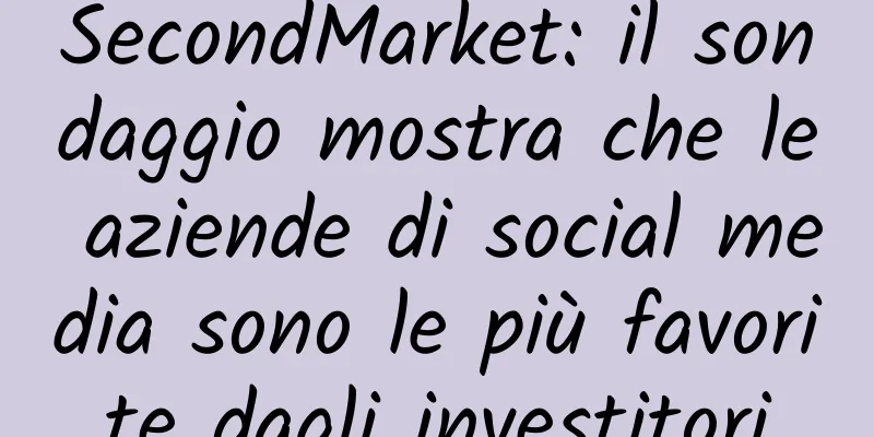 SecondMarket: il sondaggio mostra che le aziende di social media sono le più favorite dagli investitori