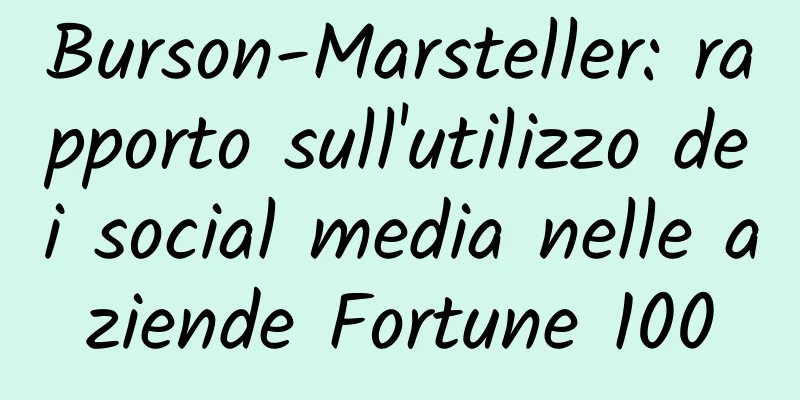 Burson-Marsteller: rapporto sull'utilizzo dei social media nelle aziende Fortune 100