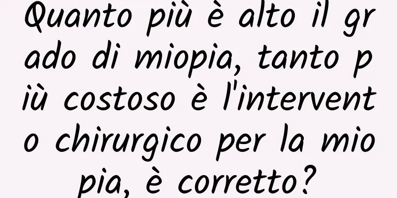 Quanto più è alto il grado di miopia, tanto più costoso è l'intervento chirurgico per la miopia, è corretto?