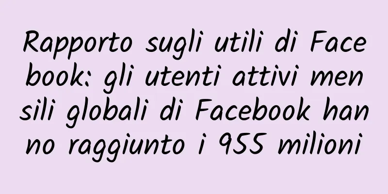 Rapporto sugli utili di Facebook: gli utenti attivi mensili globali di Facebook hanno raggiunto i 955 milioni