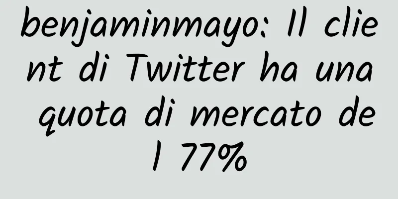 benjaminmayo: Il client di Twitter ha una quota di mercato del 77%