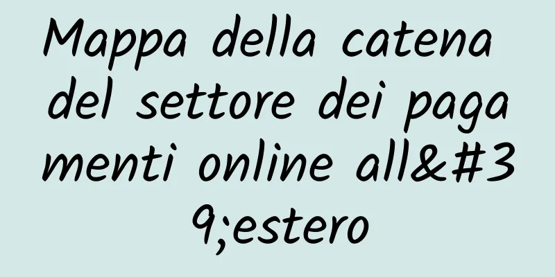 Mappa della catena del settore dei pagamenti online all'estero