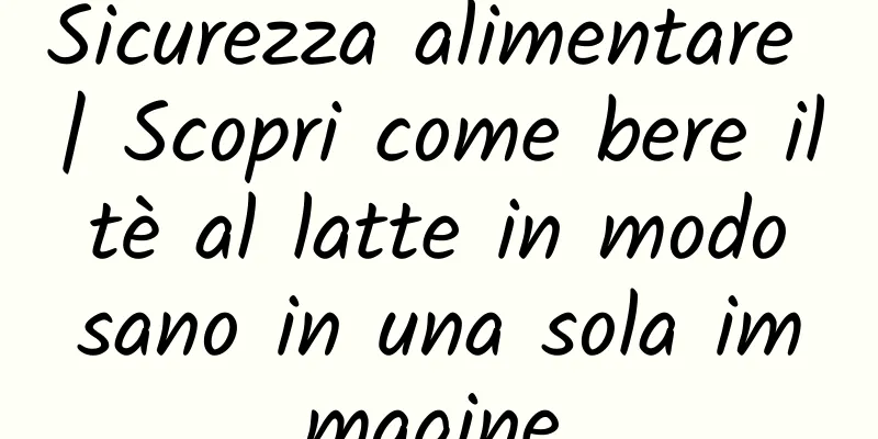 Sicurezza alimentare | Scopri come bere il tè al latte in modo sano in una sola immagine.