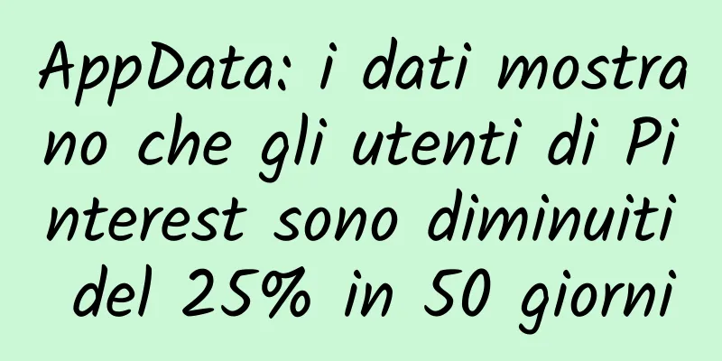 AppData: i dati mostrano che gli utenti di Pinterest sono diminuiti del 25% in 50 giorni