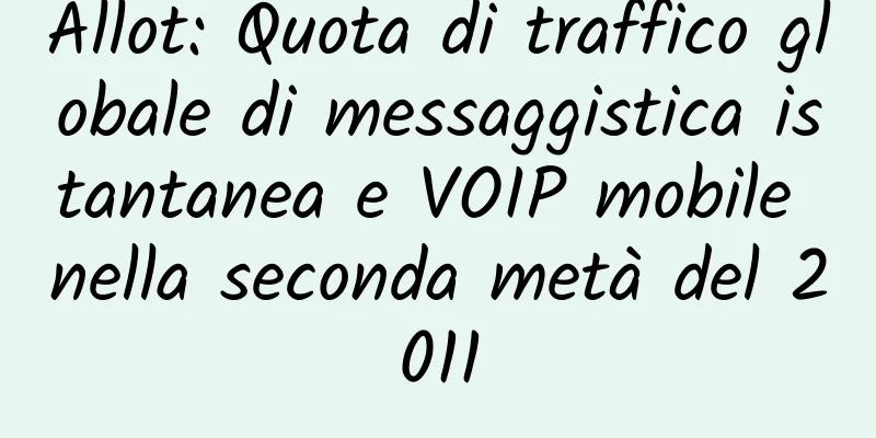 Allot: Quota di traffico globale di messaggistica istantanea e VOIP mobile nella seconda metà del 2011