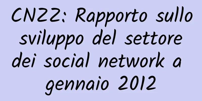CNZZ: Rapporto sullo sviluppo del settore dei social network a gennaio 2012