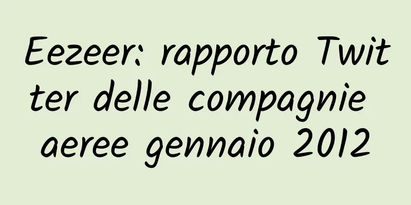 Eezeer: rapporto Twitter delle compagnie aeree gennaio 2012