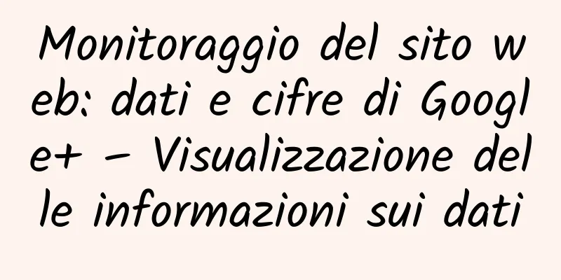Monitoraggio del sito web: dati e cifre di Google+ – Visualizzazione delle informazioni sui dati