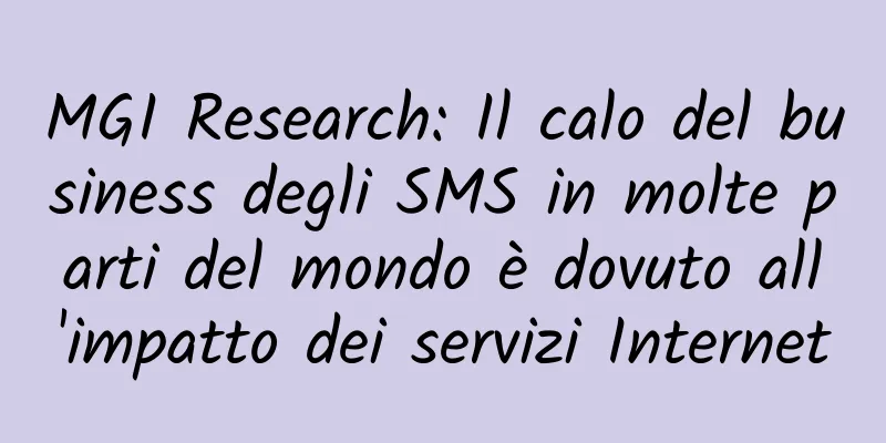 MGI Research: Il calo del business degli SMS in molte parti del mondo è dovuto all'impatto dei servizi Internet