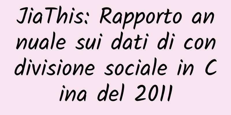 JiaThis: Rapporto annuale sui dati di condivisione sociale in Cina del 2011