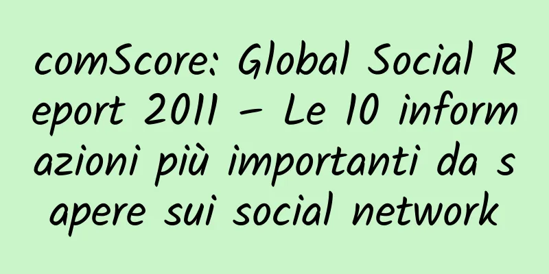 comScore: Global Social Report 2011 – Le 10 informazioni più importanti da sapere sui social network