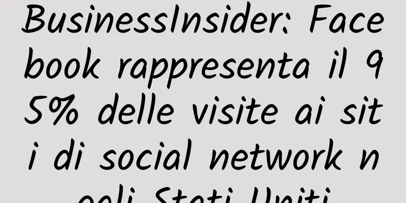 BusinessInsider: Facebook rappresenta il 95% delle visite ai siti di social network negli Stati Uniti