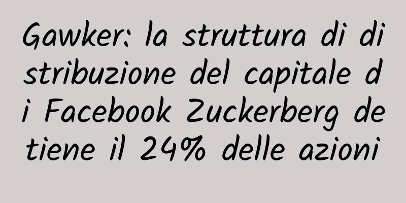 Gawker: la struttura di distribuzione del capitale di Facebook Zuckerberg detiene il 24% delle azioni
