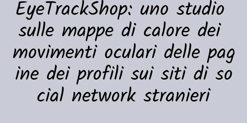 EyeTrackShop: uno studio sulle mappe di calore dei movimenti oculari delle pagine dei profili sui siti di social network stranieri
