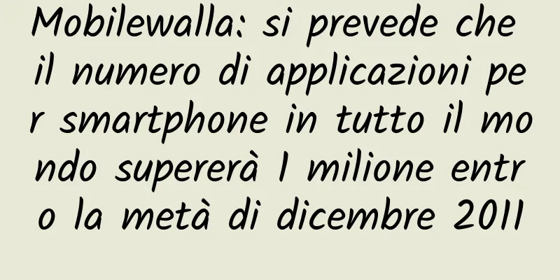 Mobilewalla: si prevede che il numero di applicazioni per smartphone in tutto il mondo supererà 1 milione entro la metà di dicembre 2011