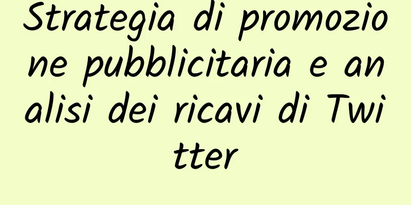 Strategia di promozione pubblicitaria e analisi dei ricavi di Twitter