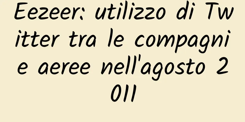 Eezeer: utilizzo di Twitter tra le compagnie aeree nell'agosto 2011